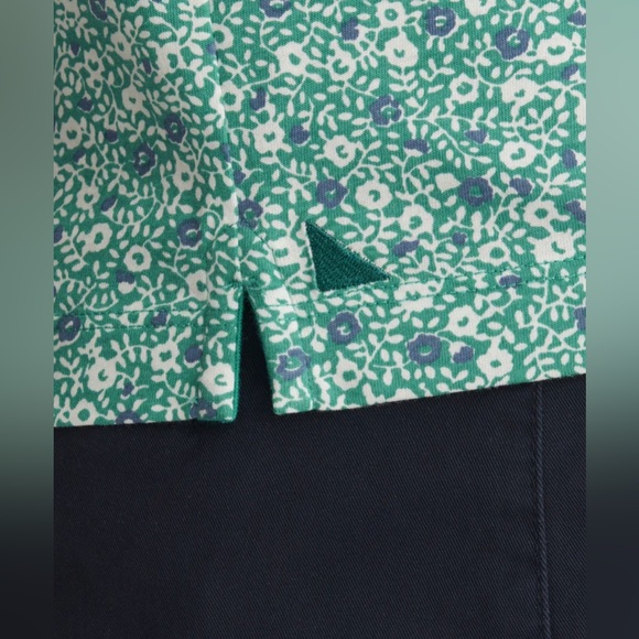 UNTUCKit Polo Shirt 100% Pima Cotton Short Sleeve Green Floral Print, size L - Picture 4 of 10
